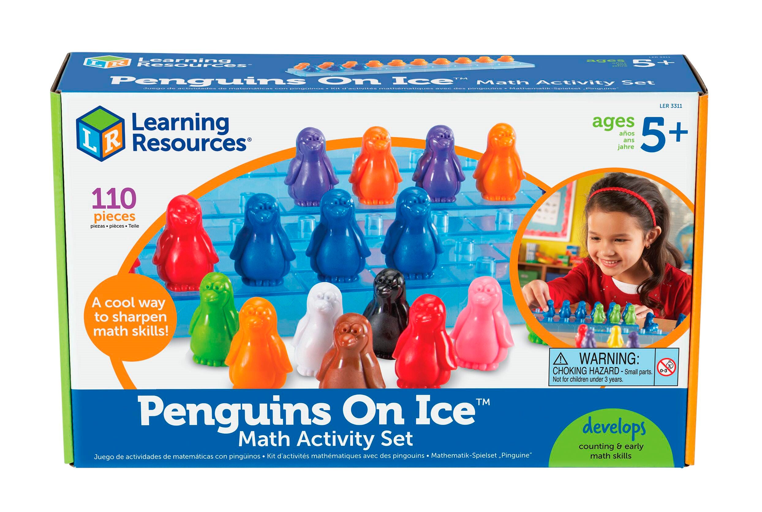 Learning Resources Penguins On Ice Math Activity Set, 110 Pieces 1391230